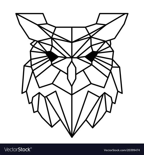 Modern Geometry Owl Design Tattoo Image Royalty Free Vector