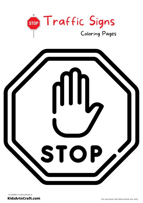 Stop Sign Outline Coloring Pages