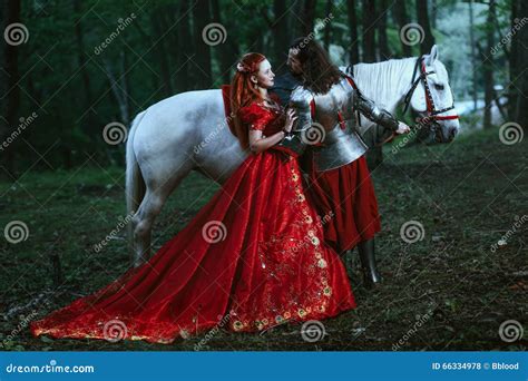 Medieval Knight With Lady Stock Photo Image Of Fairytale 66334978