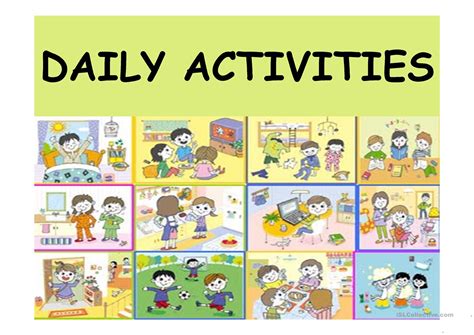 Daily Activities English Esl Powerpoints For Distance