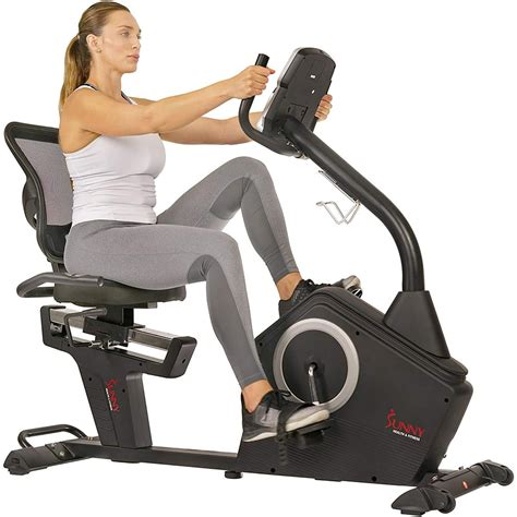 Sunny Health And Fitness Magnetic Recumbent Exercise Bike With Large Soft