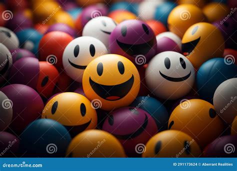 Many Colorful Smiley Faces Are Arranged In A Circle Stock Illustration