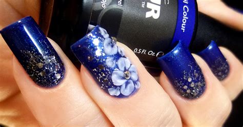 Pretty Blue Acrylic Flower Nail Art By Tenlittlecanvases On Deviantart