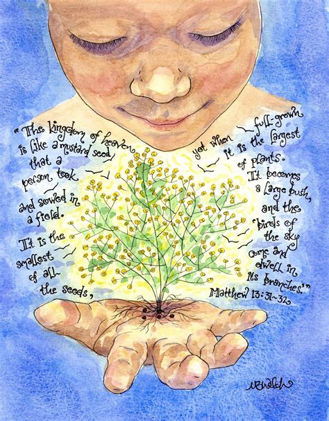 Mustard Seed Parable Scripture Art Print Catechesis Of The Etsy