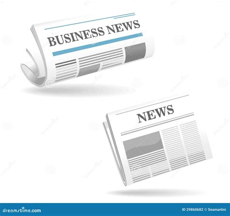 Realistic Newspaper Icons Stock Vector Illustration Of Newsprint