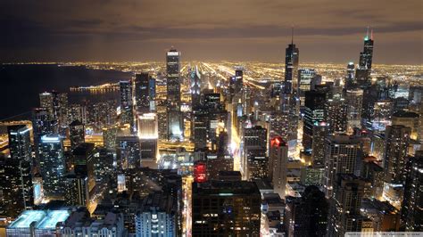 Free Download Beautiful Chicago Skyline At Night Wallpaper