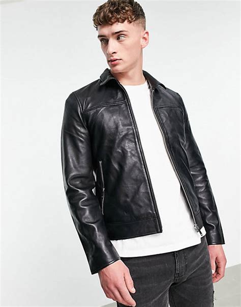 Bolongaro Trevor Slim Fit Leather Jacket Asos