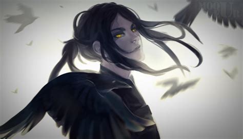 Wallpaper Anime Boy Crows Semi Realistic Cool