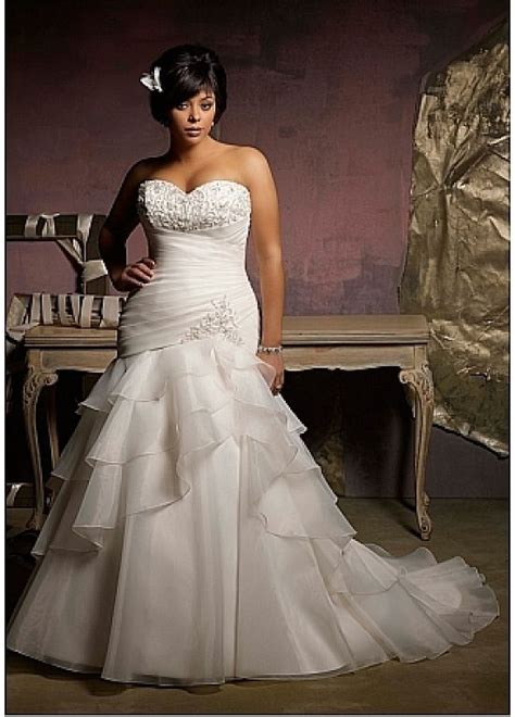The most common full wedding gown material is lace. 51 best images about Full figure wedding gowns on ...
