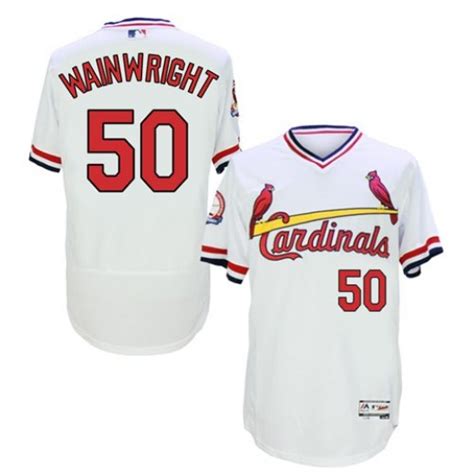 Mens Majestic St Louis Cardinals Adam Wainwright White Flexbase