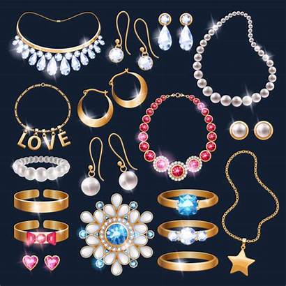 Jewelry Vector Accessories Realistic Icons Illustration Clip