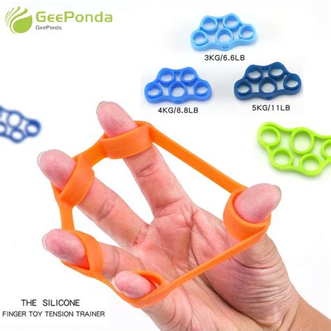 2pcs silicone finger gripper strength trainer resistance band hand grip wrist yoga stretcher