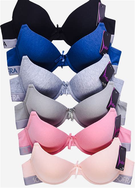 Moda Xpress Womens Bras 6 Pack Of Bras Everyday Full Coverage T Shirt