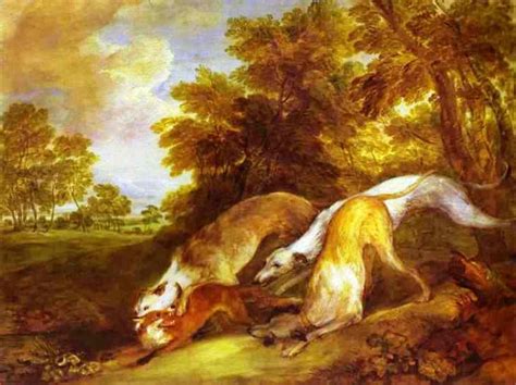 Dogs Chasing A Fox By Gainsborough