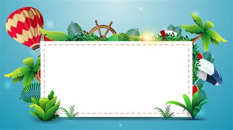 Premium Vector Summer Template Design With White Blank Paper Sheet