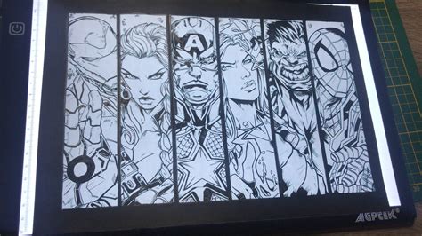 Traditional Inking On Avengers By Itsfamoe On Deviantart