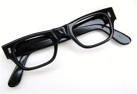Vintage 50s Thick Black Nerd Glasses Eyeglasses Frame Black