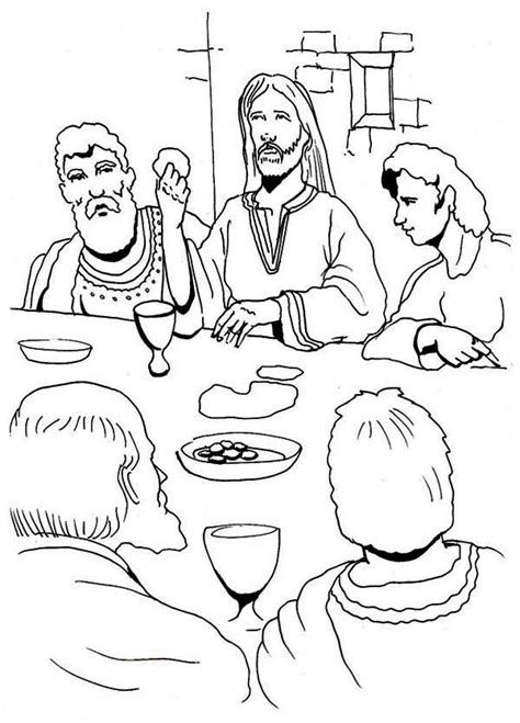 Jesus Eating In The Last Supper Coloring Page Kids Play Color Jesus
