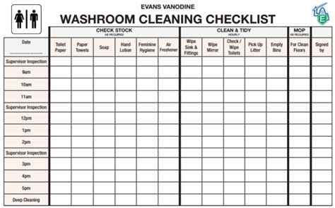 toilet cleaning checklist templates find word templates
