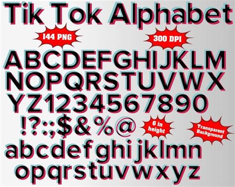 Tik Tok Font Alphabet Custom Letters Tik Tok