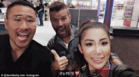 Pete Evans Poses With Mkr Stars Betty Banks And David Vu Daily Mail