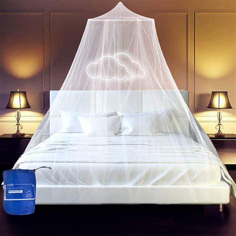 Esafio Mosquito Net For Bed Large White Bed Canopy For Girls Hanging Bed Net For Single To King