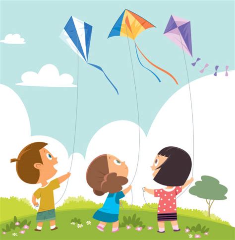 Kid Flying Kite Illustrations Royalty Free Vector Graphics And Clip Art
