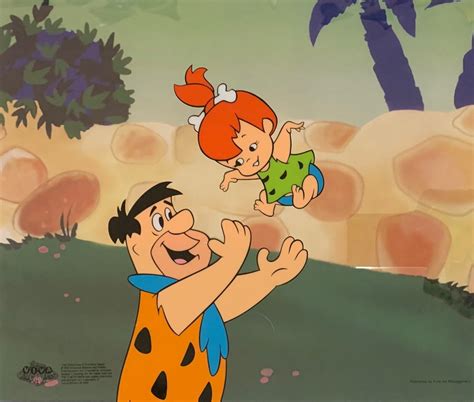 The Flintstones Fred Tossing Pebbles Animation Art Sericel Cel Ebay