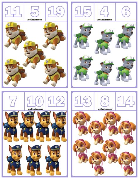 Free Paw Patrol Number Clip Cards Numbers 1 20 Counting Activities