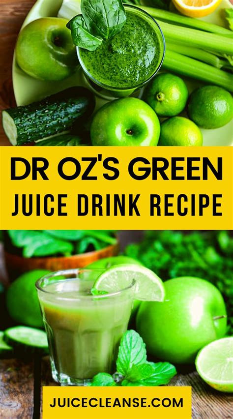 Dr Ozs Green Juice Drink Recipe Tastylicious Recipe In 2023