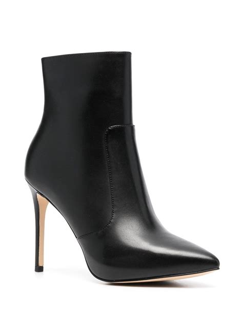 Michael Kors Rue Stiletto High Heels Ankle Boots In Black Leather