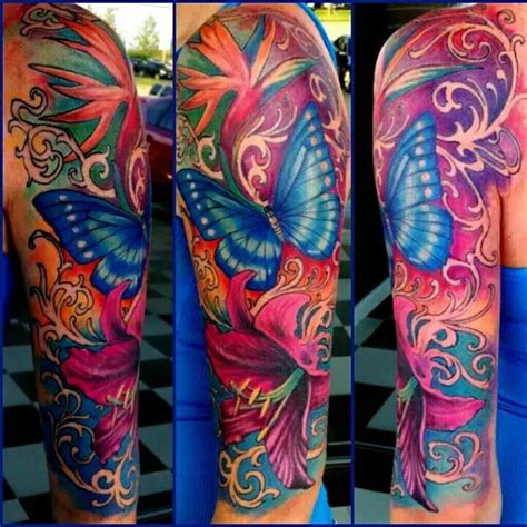 Freaking Gorgeous Bright Tattoos Feminine Tattoo Sleeves Floral Tattoo Sleeve
