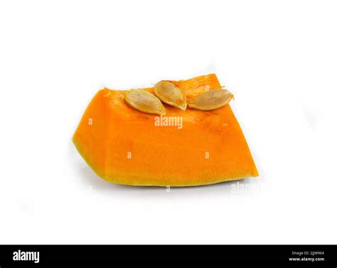 Piece Of Pumpkin Isolated On White Background Pumpkin Seed Pumpkin