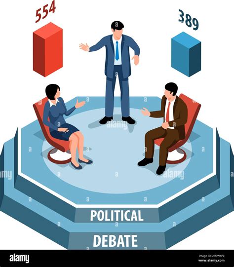 Isometric Politicla Concept With Election Debate Scene Vector