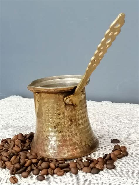 Vintage Copper Turkish Coffee Pot Hammered Copper Cezve With Etsy