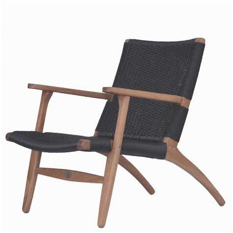 Outdoor Lounge Club Chair The Rope Chair Black Teak Patio Furniture Teak Outdoor Furniture