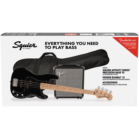 Squier Affinity PJ Bass Pack MN BLK Set de bajo eléctrico