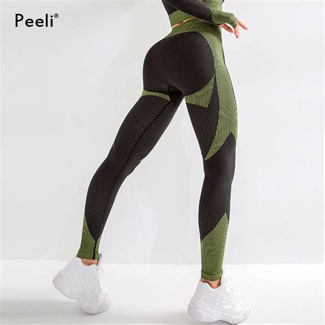 peeli high waist gym leggings sports fitness women tummy control yoga pants sport seamless