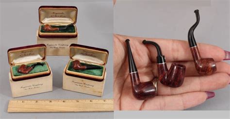 3 Vintage Briarwood Miniature Tobacco Pipes Kaywoodie Premiums Salesmen