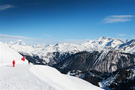 Ski Resort In Winter Alps Mountains France Meribel France Editorial