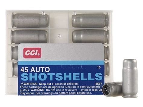 Cci Shotshell Ammo 45 Acp 117 Grain 9 Shot Box Of 10