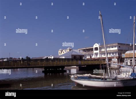 The Swing Bridge In Downtown Belize City Belize Central America Stock