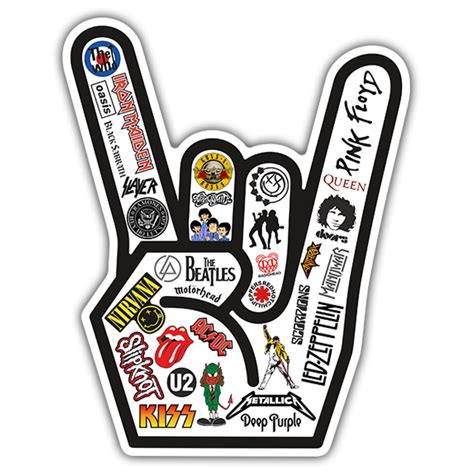 Pegatina Mano Rock Logos