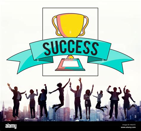 Business People Achievement Success Jumping Celebration Concept Stock
