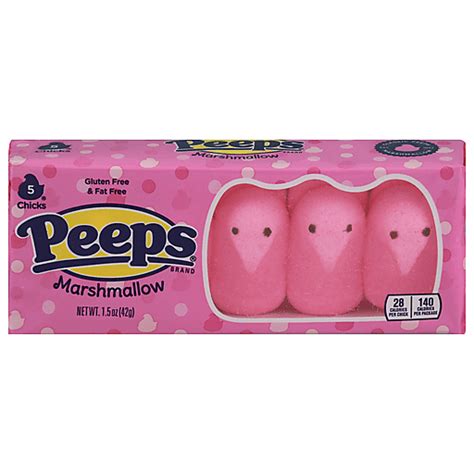 Peeps Marshmallow Chicks Candy 5 Chicks 5 Ea Packaged Candy