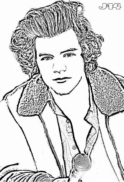Coloring Harry Direction Celebrity Printable Famous 1d