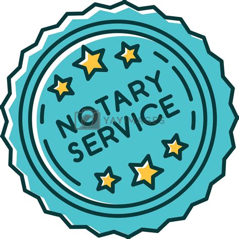 Notary Services Stamp Mark Rgb Color Icon Apostille And Legalization
