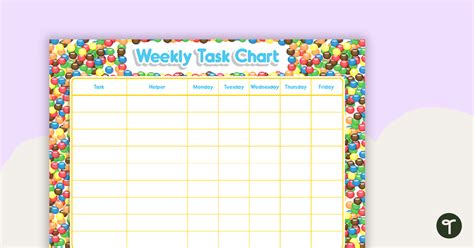 Chocolate Buttons Weekly Task Chart Teach Starter