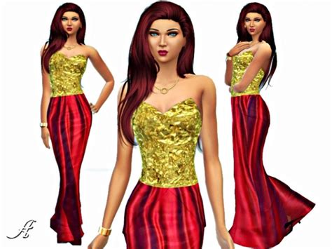Red Empire Dress The Sims 4 Catalog