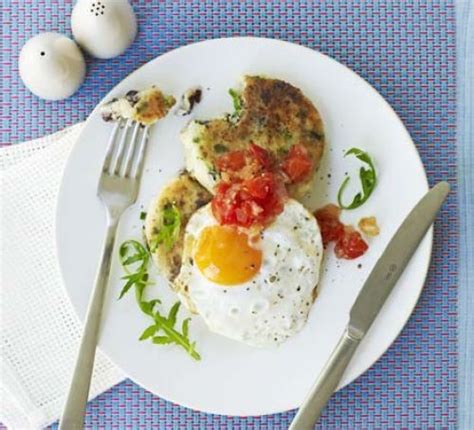 This collection of recipes will give you lots of options for when you find yourself with too many eggs on your hands. Black pudding potato cakes with fried eggs & tomato ...